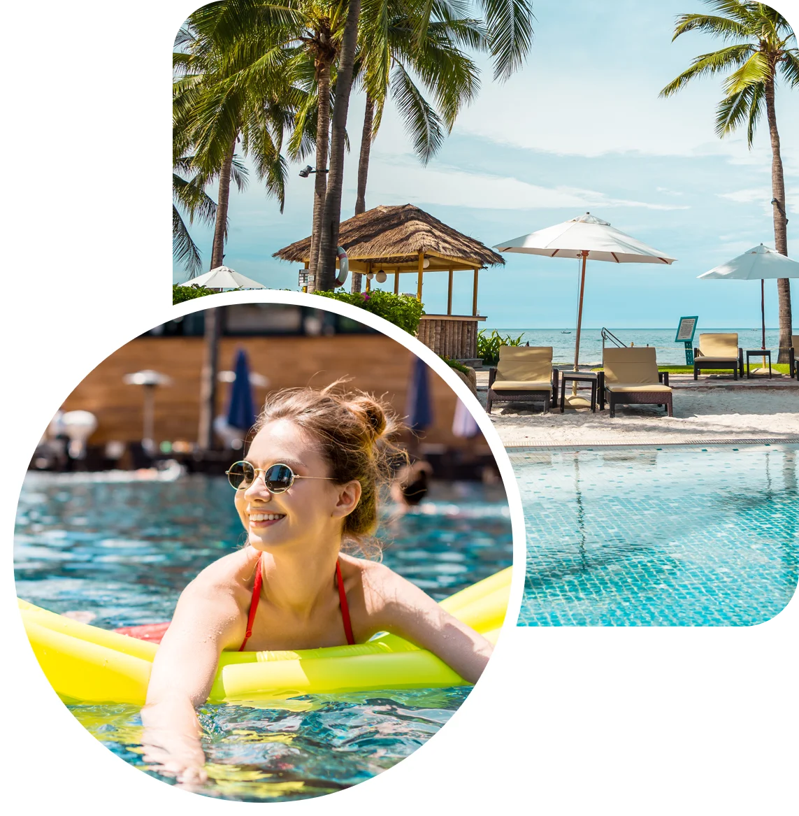 woman relaxing in pool